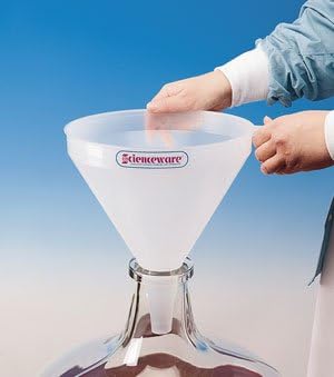 CHEMGLA - Funnel- Drum & Carboy- 4.3L- 260mm Top Diameter- Molded of natural polypropylene- aclav at 121°C (2, EA1