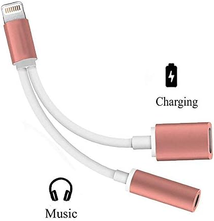7/7 Plus Splitter Adapter, Dual Audio and Charger Cable, 2 in 1 to 3.5mm Aux Earphone Jack Audio and Charger Adapter for 7/7 Plus/6/6 Plus