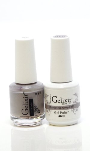 Gelixir matching color & nail lacquer Battleship Grey -036