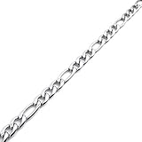 KONOV Mens Stainless Steel Medium Figaro Chain Necklace 16-40