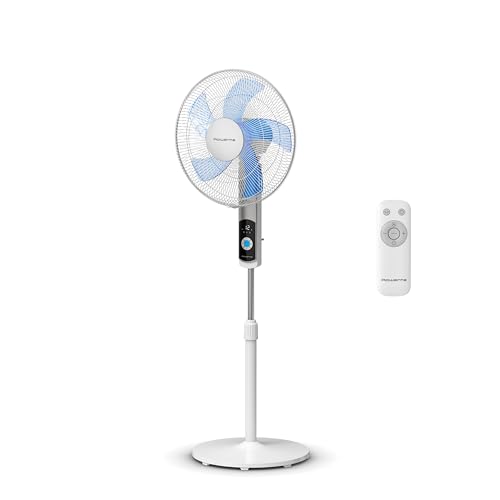 Rowenta Turbo Silence Standventilator, nur 35 dB(A) im Silent Night-Modus, energiesparend, 12 Geschwindigkeiten, digitaler LED-Bildschirm, Timer, Fernbedienung, Weiß, VU5650F0