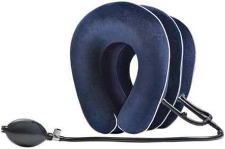 LMEIL Neck Traction Device Relief Neck, Inflatable Cervical Vertebra Tractor, Shoulder Pain Neck Support Inflatable Cervical Pillow Manual Pump Adjustable
