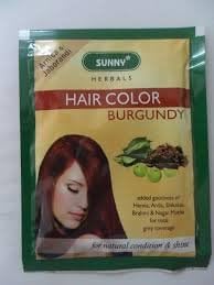 20 Sachets Sunny Herbals Burgundy Hair Color (with Arnica, Jaborandi) 10 gms each - Total 200 gms
