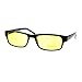 Black Rectangle Frame Color Lens Sunglasses Spring Hinge