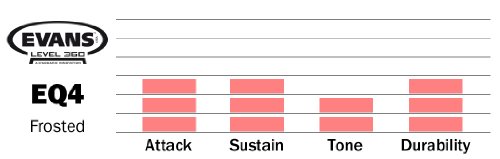 Evans EQ4 Frosted Bass Drum Head, 22 Inch