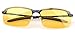 Tirain Men Polarized Anti Glare Day and Night Vision Driving Glasses Yellow Lens with Case (Black Frame)