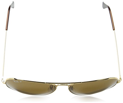 Ray-Ban AVIATOR LARGE METAL - GOLD Frame CRYSTAL BROWN POLARIZED Lenses 62mm Polarized