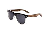 Mens & Women's Vintage Hybrid Dark Walnut Clubmaster Sunglasses - Polarized Lenses