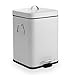 BINO Stainless Steel 1.3 Gallon / 5 Liter Square Oscar Step Trash Can, Matte White
