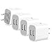 Frerush 2A 5V 2 Port USB Wall Home Travel Charger power adapter plug for Samsung Galaxy S6 Edge S5 S4, Tablet, iPhone SE 6S 6 Plus 5 5C 5S, iPad air, mini, Android, HTC, LG, Nexus (4 Pack Gray)