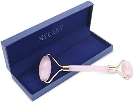 Jade Roller Pink MYCENY Jade Roller for Face Massager Rose Quartz Facial Roller Premium 100% Natural Jade Anti Wrinkle and Aging Skin Rejuvenate Exquisite Package Perfect Gift for Women