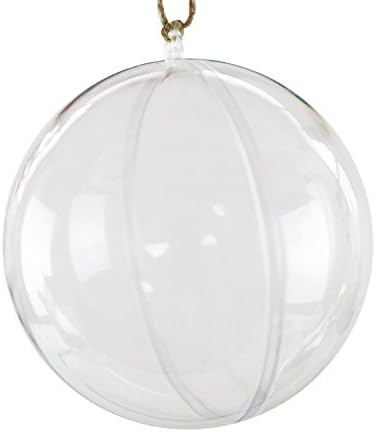 100mm Clear Plastic Acrylic Fillable Ball Ornament - Package of 6