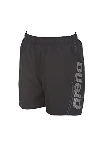 Arena Fundamentals Logo Junior Boys Beach and Pool Boxer Shorts, Maillot de Bain en Tissu Doux Recyclé à Séchage Rapide, Boxer de Plage avec Slip Intérieur en Maille