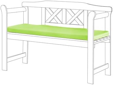 Shopsfy Outdoor Water Resistant Cushion Pad for Small 2 Seater Garden Bench - Lime