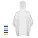 H&C Unisex Rain Poncho Hoods and Sleeves,Clear,One Size