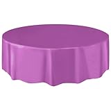 Round Purple Plastic Tablecloth, 84