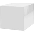Marketing Holders 10 Inch Acrylic Display Riser Box No Lid White Square Retail Product Riser One Open Side Merchandise Storage Box Flippable Cubby for Expos and Tradeshows