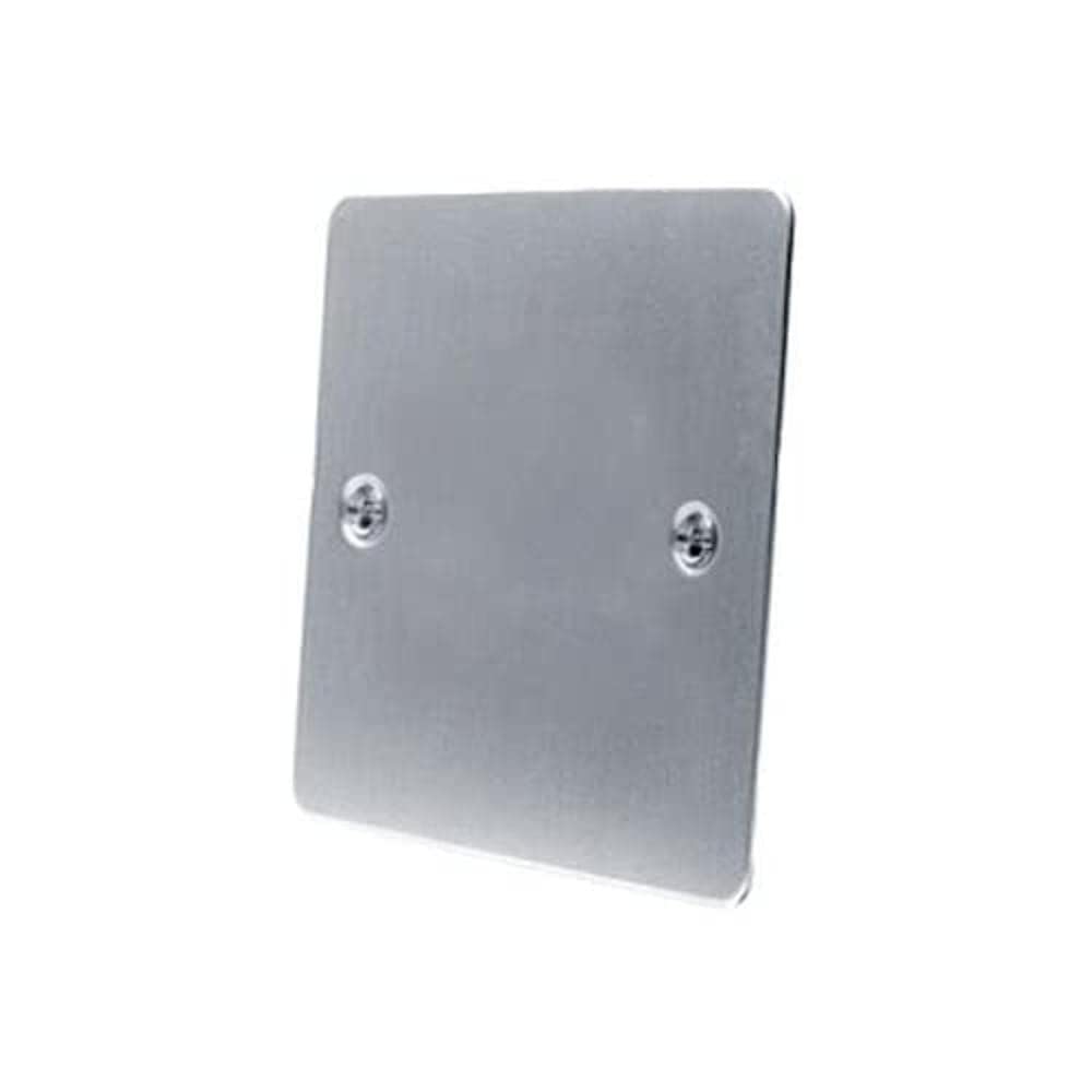 Electrical Blanking Plate Single 1 Gang - Satin Matt Chrome - Flat