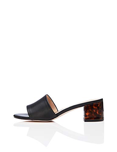 Amazon-Brand-find-Womens-Block-Heel-Mule-Open-Toe-SandalsBlack-Black-Tortoise-Black-TortoiseUS-7