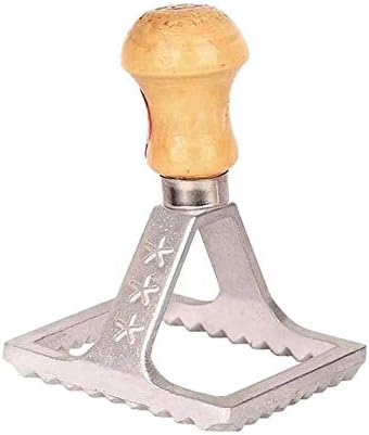 MBB Ravioli Maker Stamp Dumpling Mold Homemade Wood Handle 2.75" Square Shape