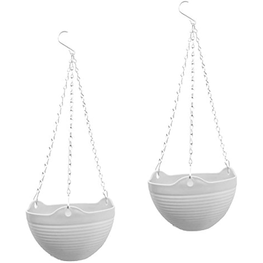 2 Pack Hanging Flower Planter Pots With Chain For Indoor Outdoor Home