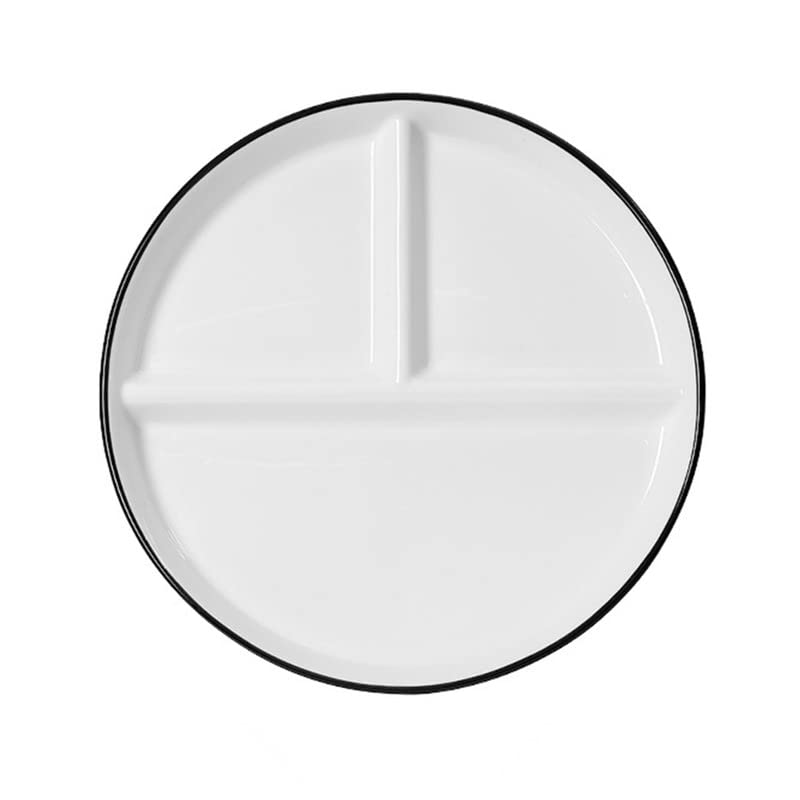 OnePine Porcelain Healthy Eating Plate, Diet Dinner Plate with 3 Compartment, Portion Control Plates for Adults Weight Loss