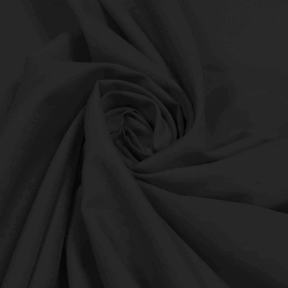 Cotton Calico Canvas Natural *New* 25 Color Craft Patchwork Fabric Material 58" (Black, 1 Meter)