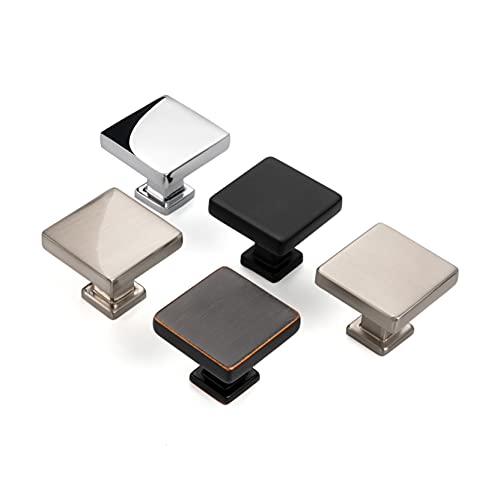 KOOFIZO Square Top & Base Knob Chrome Pull Handle (30mm / 1.2