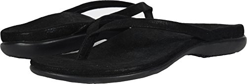 Vionic with Orthaheel Technology Womens Corfu Toepost Orthotic Sandal Black Pixel Size 9