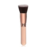 Wakeu Flat Kabuki Makeup Brush Foundation For Blending Liquid, Cream, Powder Concealer Cosmetics (Gold)
