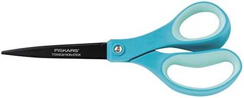 Fiskars 8 Inch Softgrip Non-stick Multipurpose Scissors with Sheath, Color Received May Vary (169920-1001)