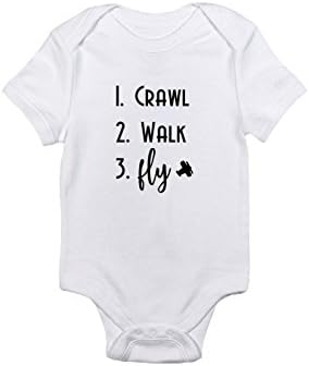 Crawl Walk Fly Baby Bodysuit - Pilot Gift - Travel Gift - First Airplane Ride
