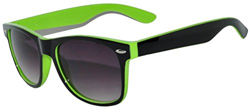 Vintage Two Tone Sunglasses Smoke Lens Classic Retro Style (Green_Smoke_Lens, Smoke)