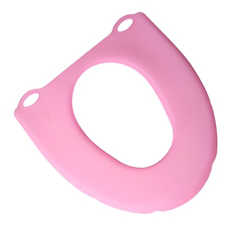 SHOWERORO Portable Silicone Toilet Seat Cover Cold- Foldable Bathroom Accessory for Home Public Use Soft Warm Cushion for Comfort Pink