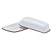 Enamelware Covered Butter Dish - Solid White with Red Rim
