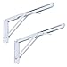 Sumnacon Sturdy Folding Shelf Brackets - Heavy Duty White Metal Triangle Table Bench Folding Shelf Bracket 16 Inch, 2 Pcs Folding Shelf Hinge Wall Mounted, Max Load 132lb