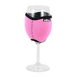 Oenophilia Vino Hug Neoprene Wine Glass Sleeve, Pink