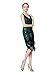 Metme Women's 1920s Vintage Flapper Fringe Beaded Great Gatsby Party Dress Green