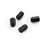 Aluminum Material Hexagon Car Tire Valve Caps 4 Pcs/set (Black)