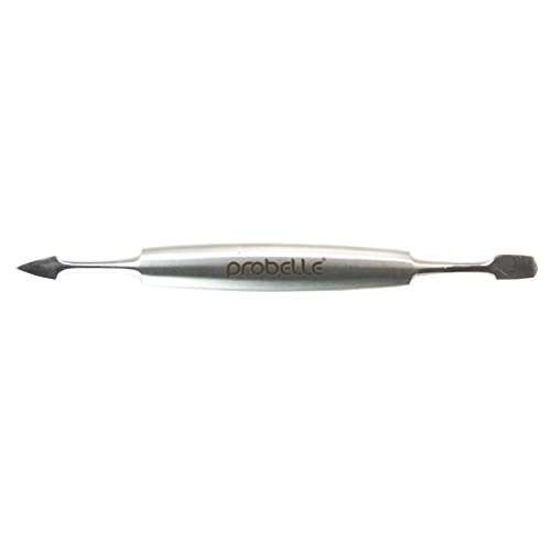 Probelle Double Sided 2-in-1 Cuticle Pusher and Cleaner Stainless Steel Manicure Tool, 0.3 Ounce