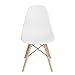 HOMY CASA Homycasa Eiffel DSW Style Mid Century Side Dining Chairs Molded Plastic Cover Natural Wood Legs(Set of 6, White)