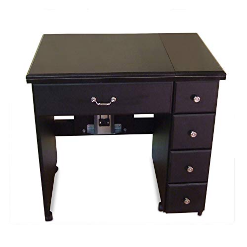 Arrow 901 Auntie Sewing, Cutting, Quilting, and Crafting Portable Sewing Table with Wheels and Airlift, Black Finish