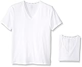 Calvin Klein Men's 2-Pack Modern Cotton Stretch V-Neck T-Shirt, White, Medium
