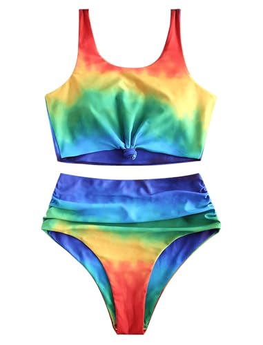 ZAFUL Knot Scoop Neck Bikini Set
