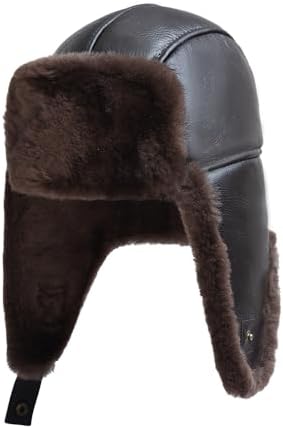 Amazon.com: Zavelio Unisex Shearling Sheepskin Aviator  display picture 1
