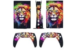 AoHanan Sticker for 5 Slim Disc Skin Painting Lion Skin Controller Accessories Cover Skins Anime Vinyl Cover Sticker Full Set Only for 5 Slim Disk Edition