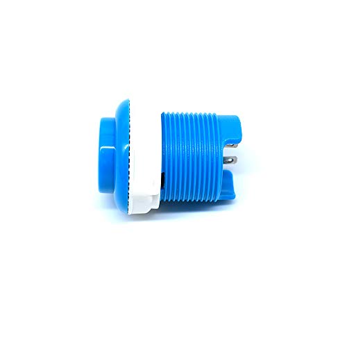 10 Pcs 28mm Arcade Buttons Push 2 Pin Built-in Microswitch for Jamma MAME Video Game DIY Machine Console Cabinet Blue New - Thumbnail 2