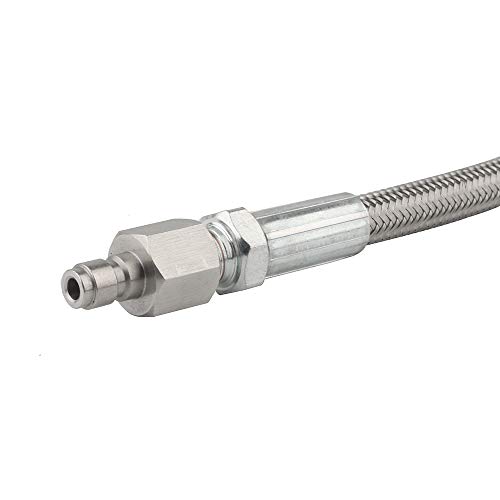 Gurlleu 4500psi Paintball Filling Hose Whip Extension Stainless Steel Air Fill Station & Charging System (24 inch)