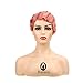 Baruisi Pink Short Nuna Wigs Pixie Wigs for Women Synthetic Finger Wave Curly Hair Wig