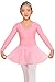 Arshiner Girls Basic Long Sleeve Ballet Skirted Leotard for Dance Ballet Pink Size 3-4 Toddler